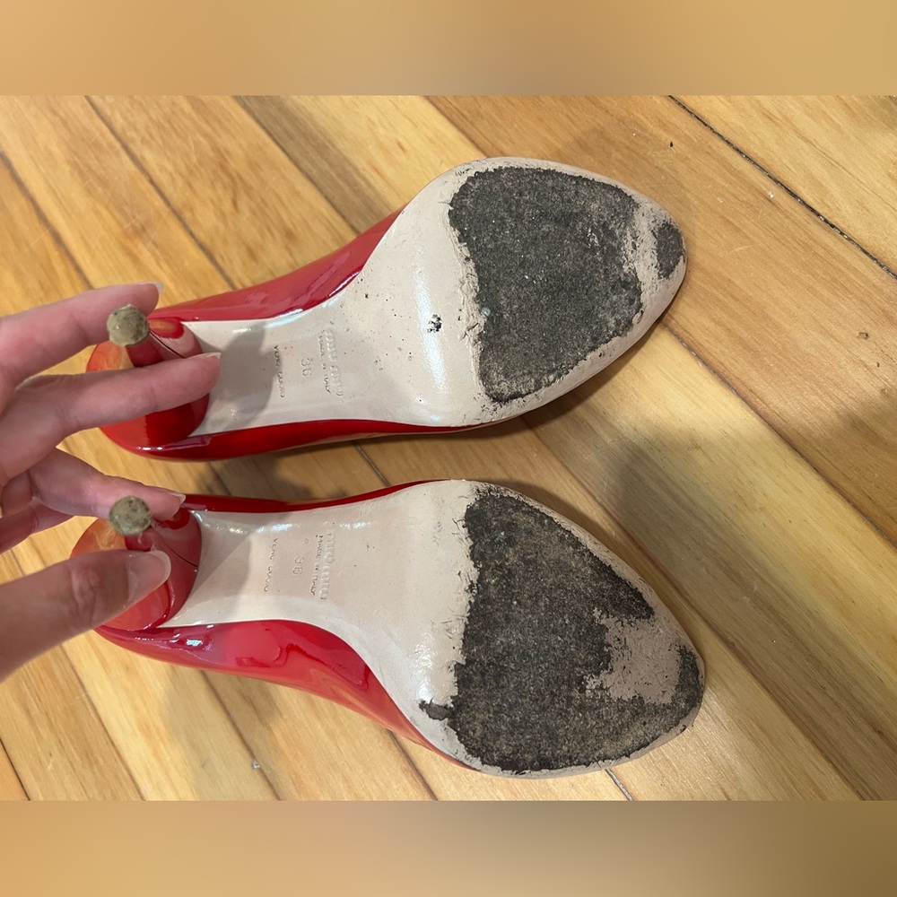 Miu miu red patent heels shoes 36 - Picture 4 of 4